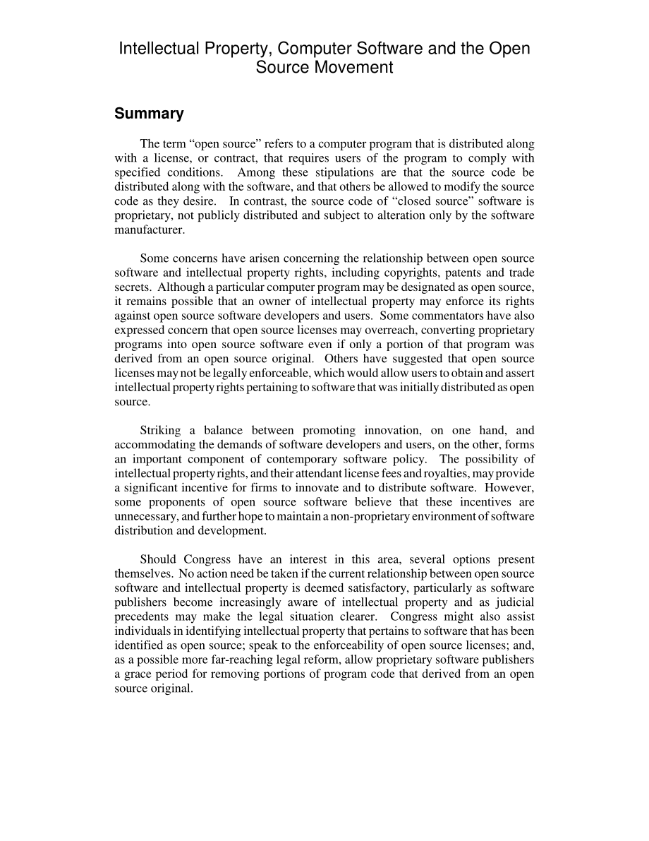 [20040311]RL32268_知识产权、计算机软件和开源运动.pdf_第2页