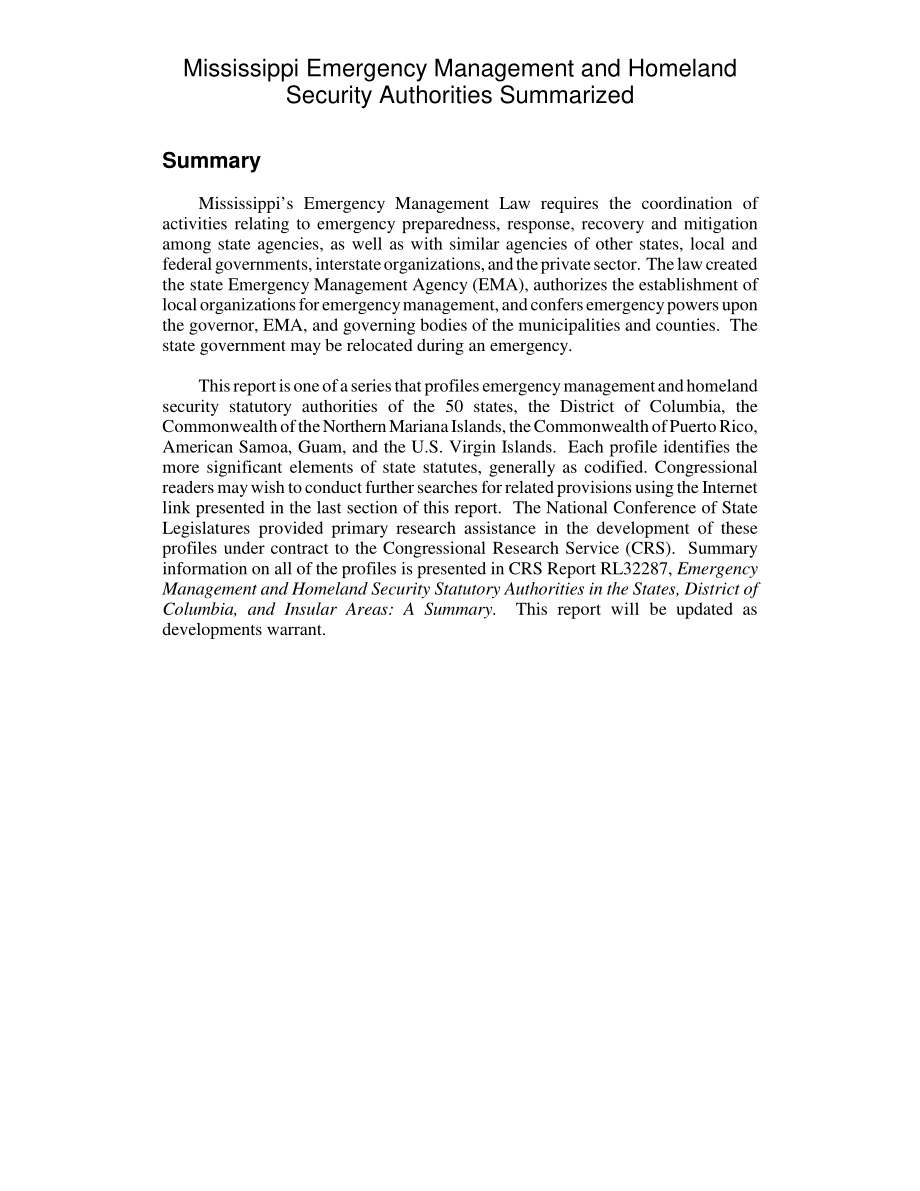 [20050902]RL32316_密西西比州应急管理和国土安全局总结.pdf_第2页