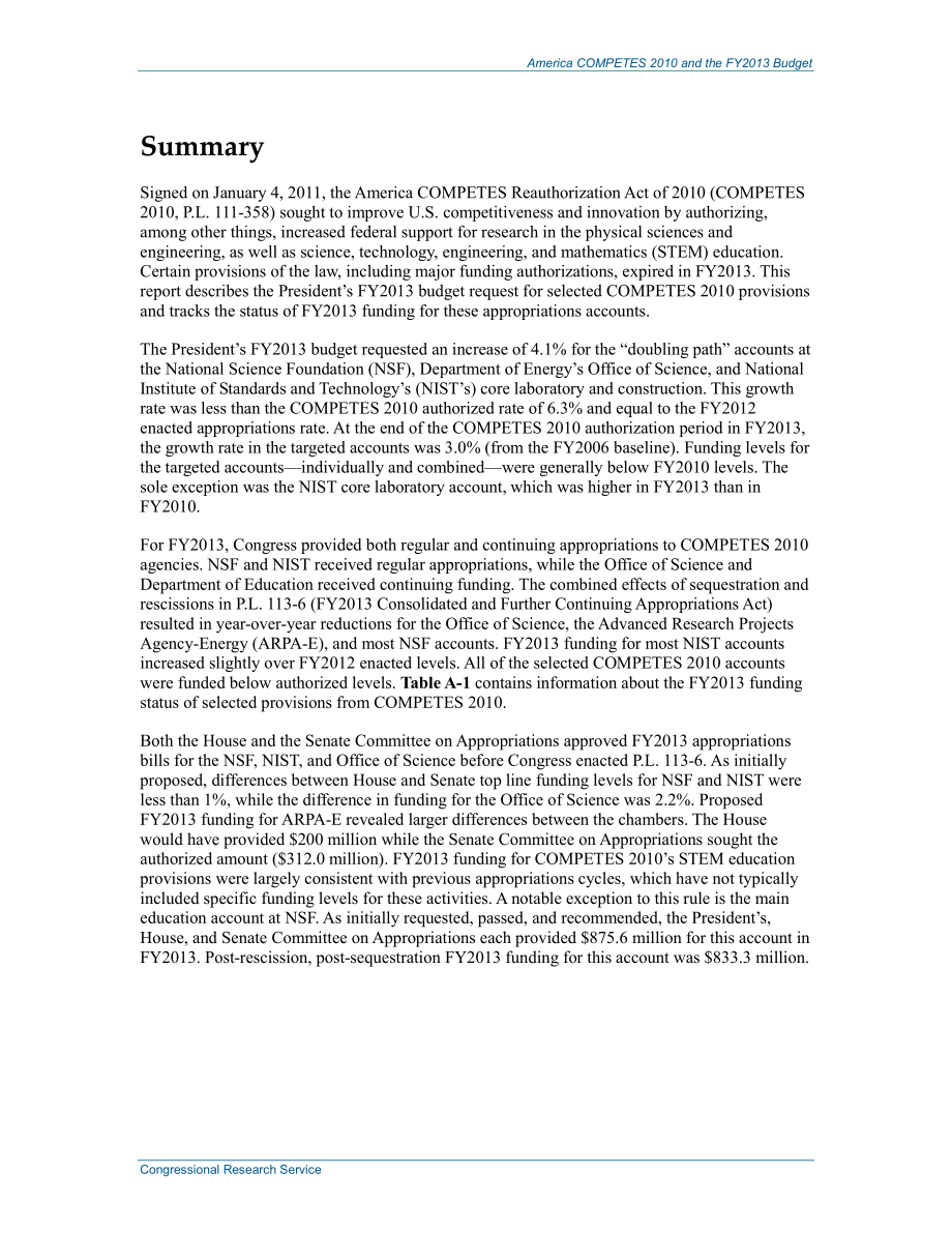 [20131227]R42430_美国竞争2010和2013财年预算.pdf_第2页