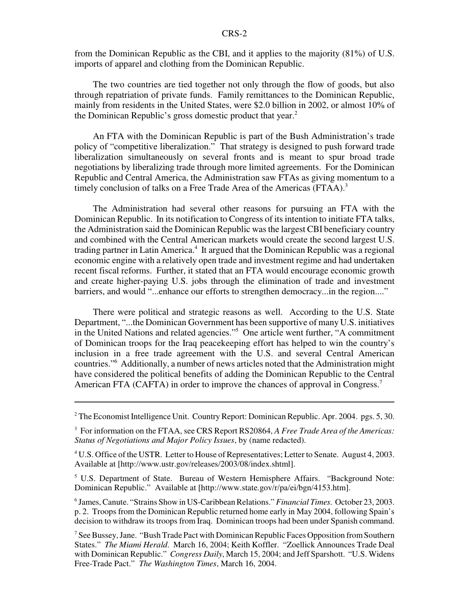 [20050103]RS21868_美国-多米尼加共和国自由贸易协定.pdf_第2页