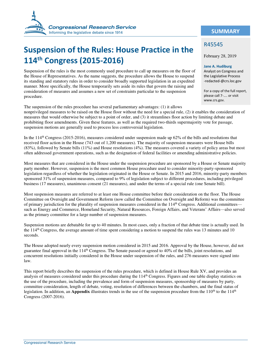 [20190228]R45545_暂停执行规则：第114届国会众议院实践（2015-2016）.pdf_第2页