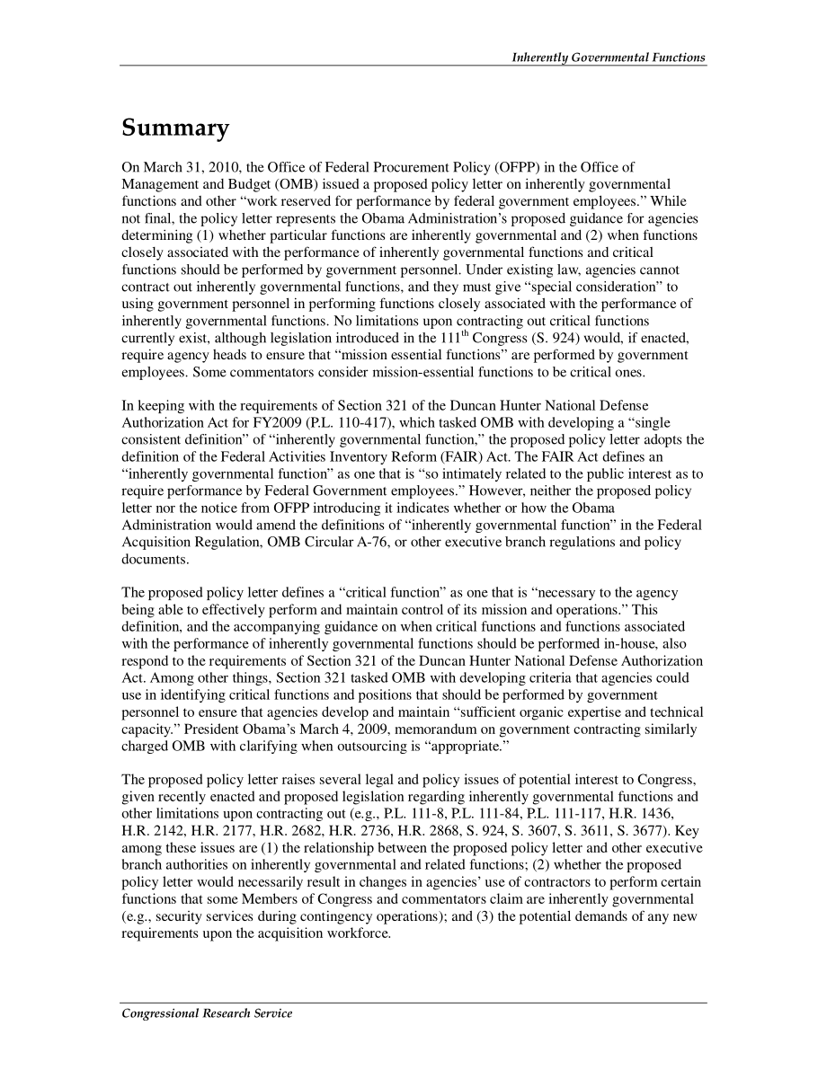 [20101001]R14209_固有的政府职能和其他保留给联邦政府雇员执行的工作：奥巴马政府提出的政策信.pdf_第2页