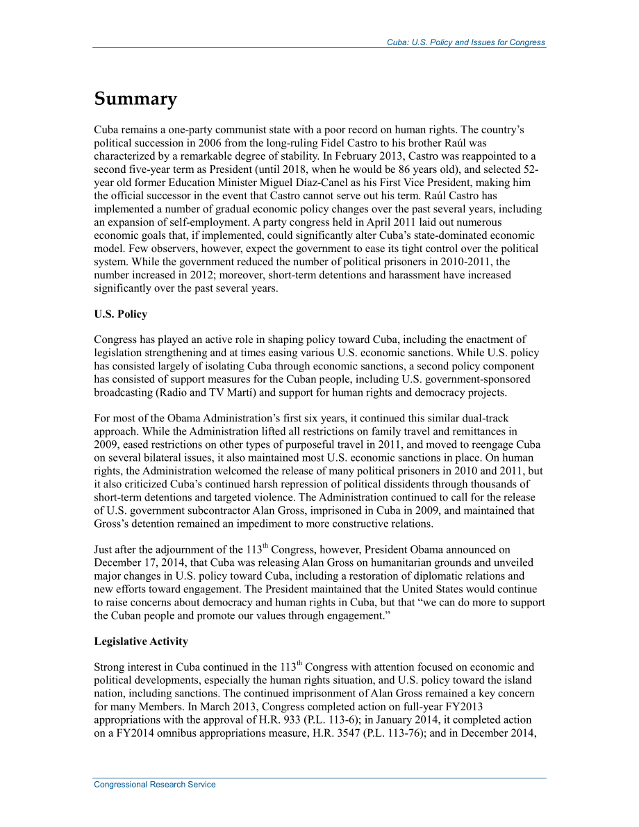 [20141229]R43024_古巴：第113届国会的美国政策和议题.pdf_第2页