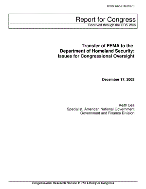 [20021217]RL31670_将联邦应急管理局移交给国土安全部：国会监督的问题.pdf