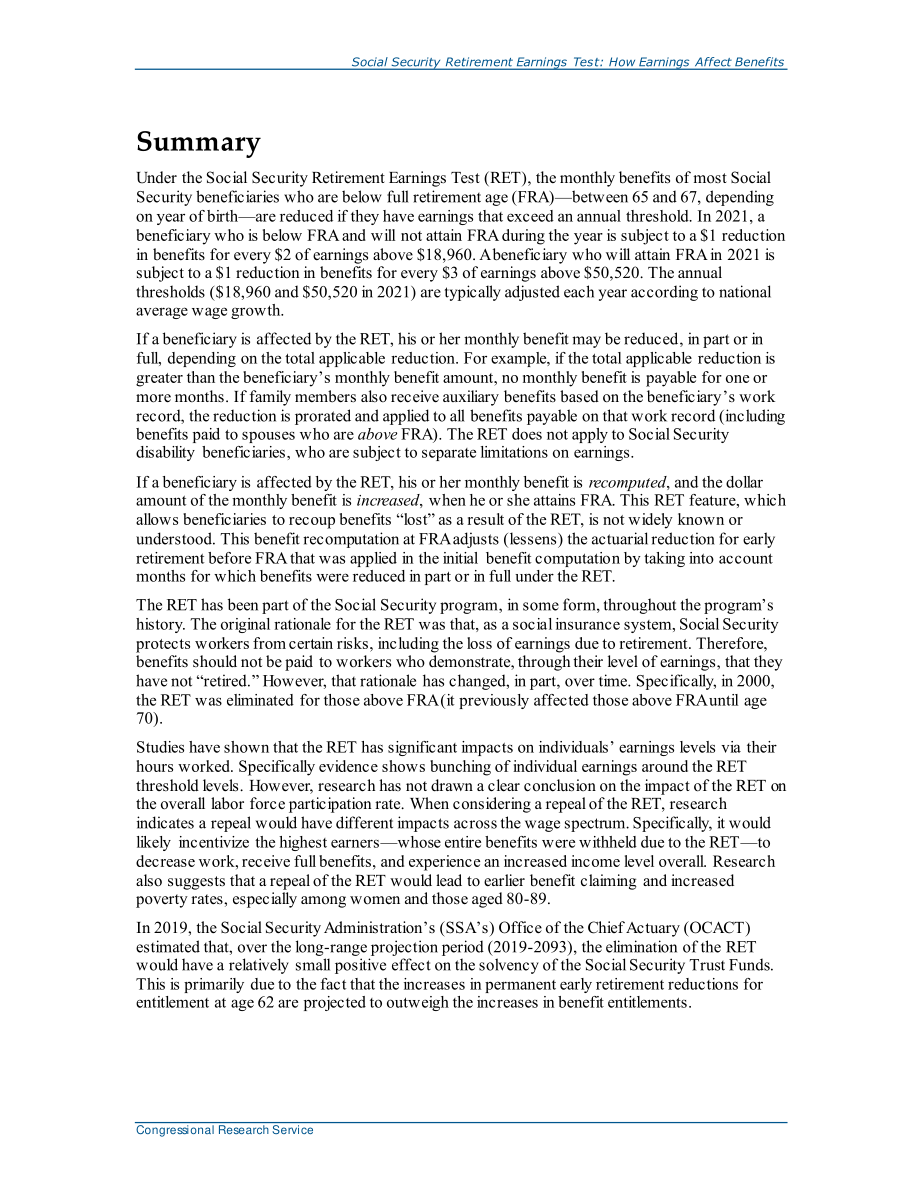 [20210209]R41242_社会保障退休收入测试：收入如何影响福利.pdf_第2页