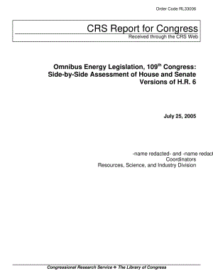 [20050725]RL33006_第109届国会综合能源立法：对众议院和参议院版本的H.R.6.pdf