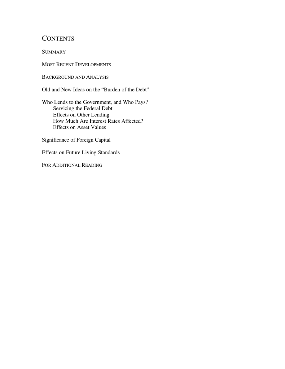 [19991209]IB92049_联邦债务： Who Bears Its Burdens.pdf_第2页