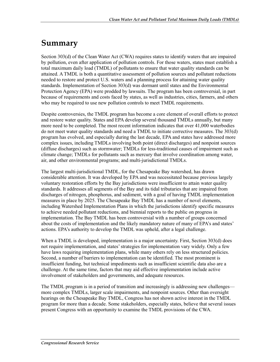 [20140117]R42752_清洁水法案和污染物每日最大总负荷（TMDL）.pdf_第2页