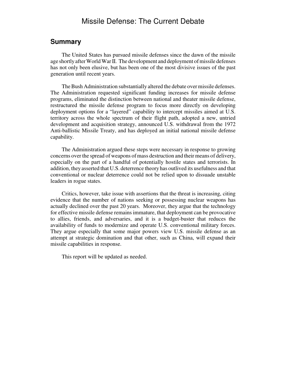 [20051221]RL31111_导弹防御：当前的辩论.pdf_第2页