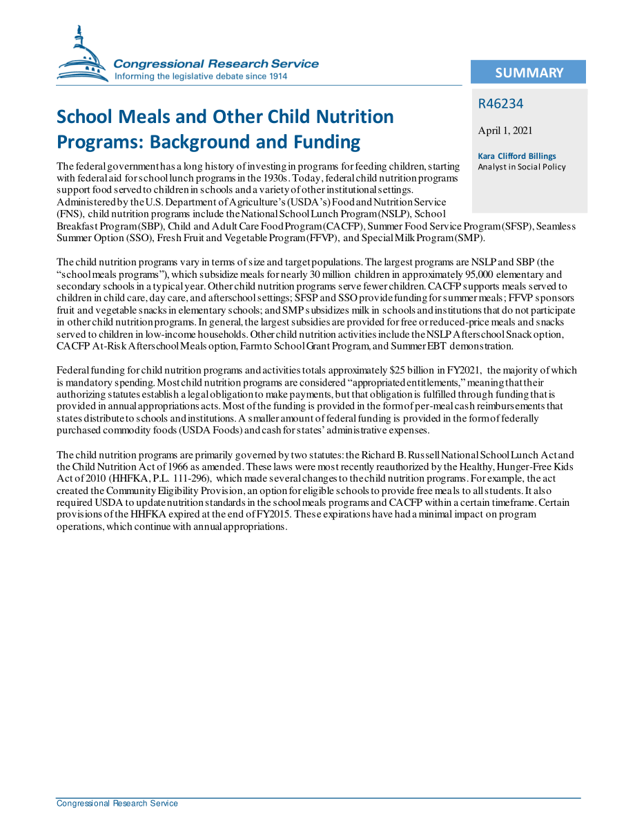 [20210401]R46234_学校膳食和其他儿童营养计划：背景和资金.pdf_第2页