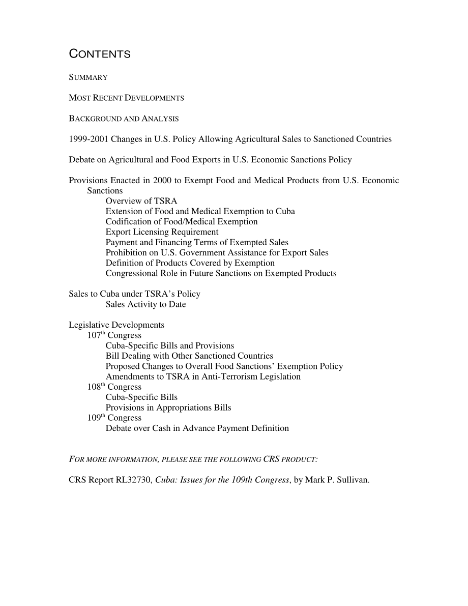 [20060418]IB10061_免除食品和农产品的美国经济制裁：现状和实施情况.pdf_第2页