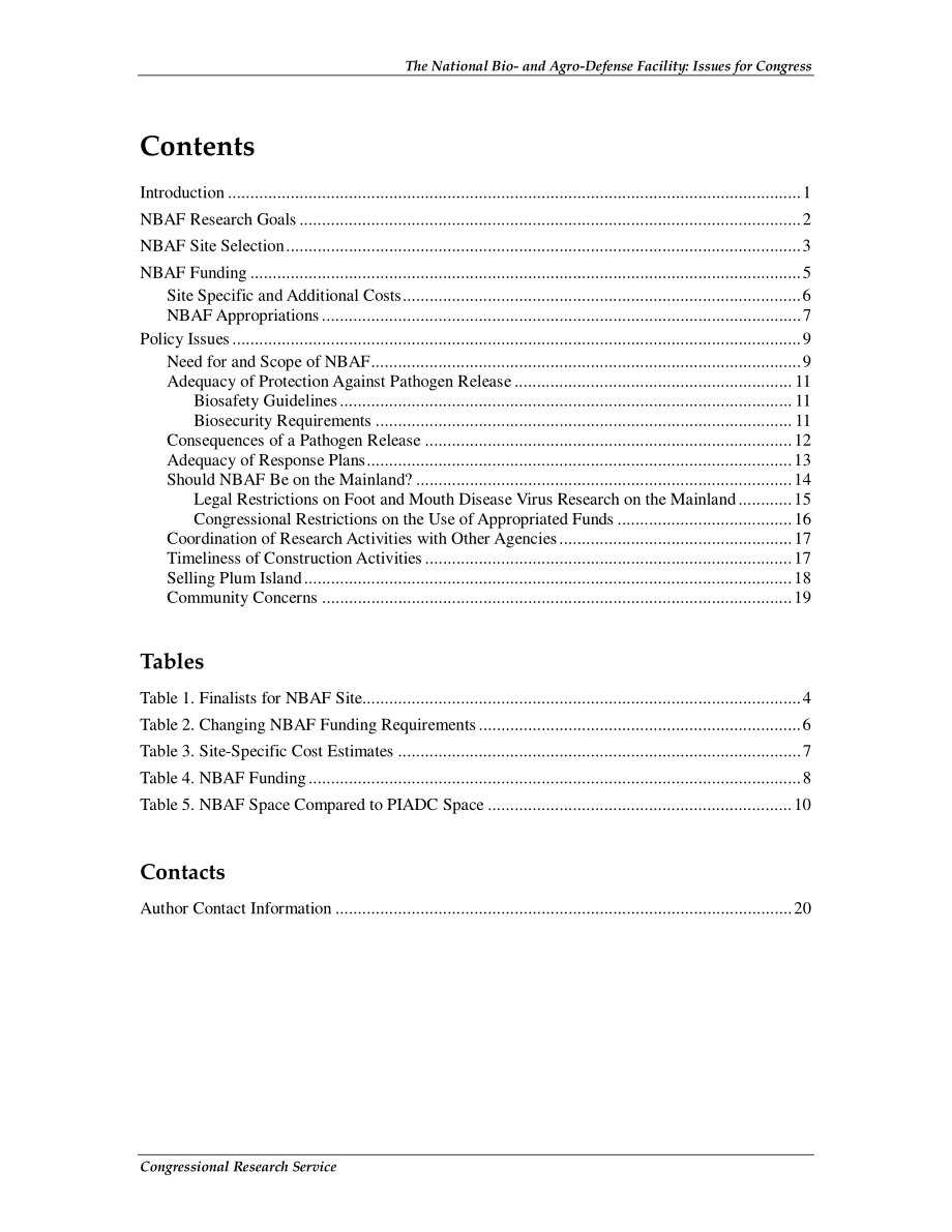 [20091214]RL34160_国家生物和农业防御设施：国会议题.pdf_第3页