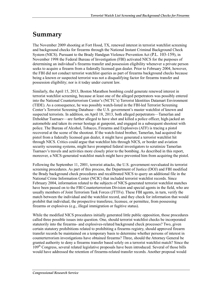 [20130501]R42336_恐怖分子观察名单筛选和枪支背景调查.pdf_第2页