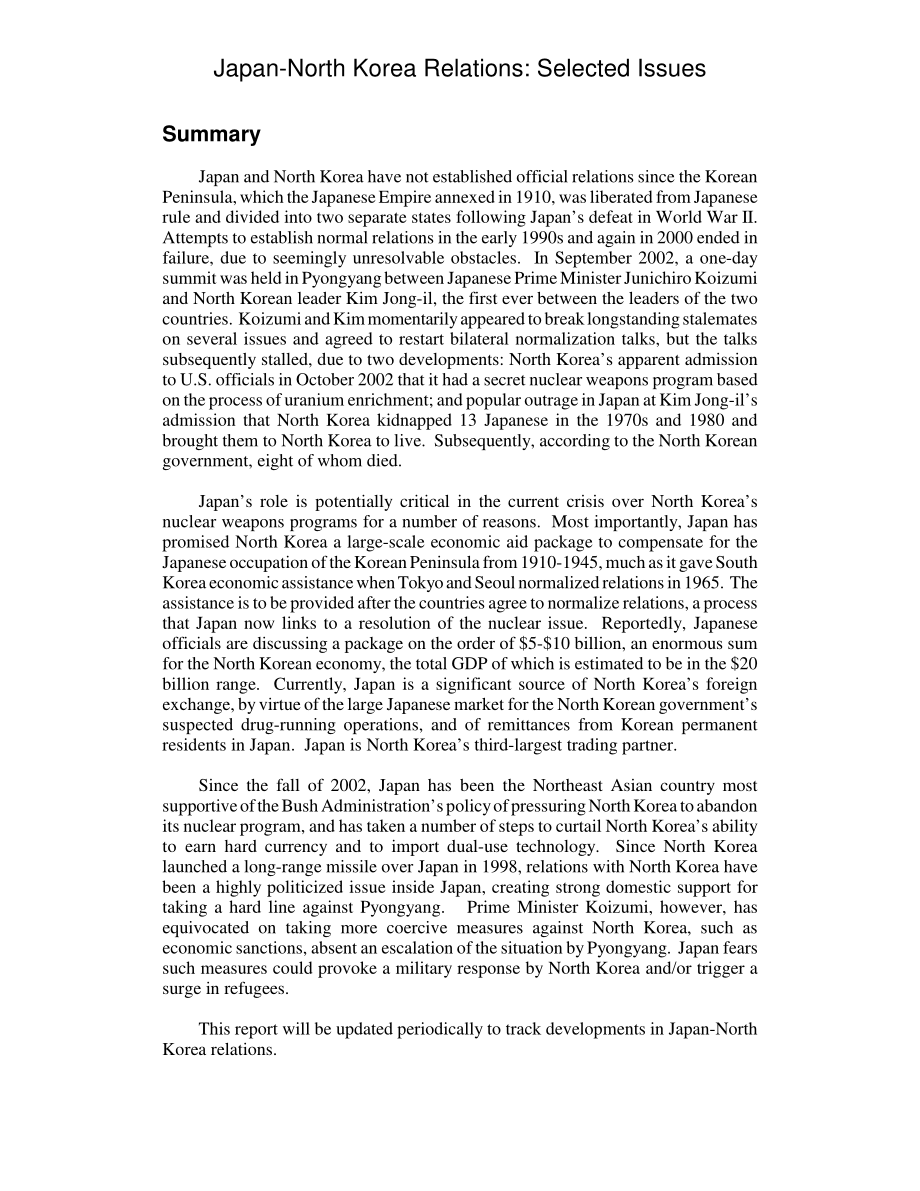 [20031126]RL32161_日朝关系：选定的问题.pdf_第2页