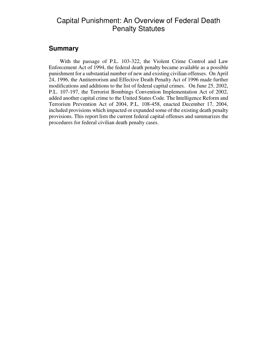 [20050105]RL30962_死刑：联邦死刑法规概述.pdf_第2页