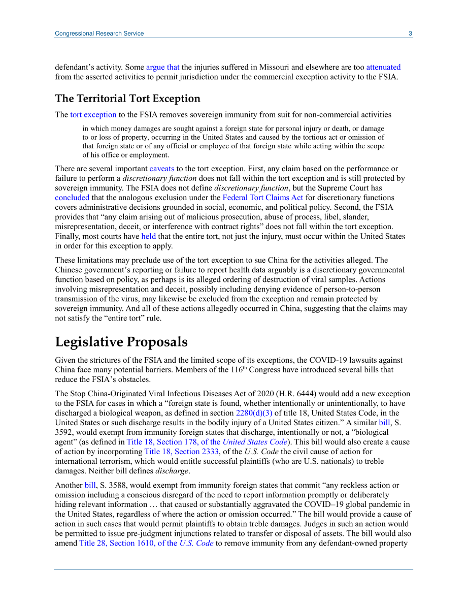[20200515]LSB10467_外国主权豁免与2019冠状病毒疾病对中国的诉讼.pdf_第3页