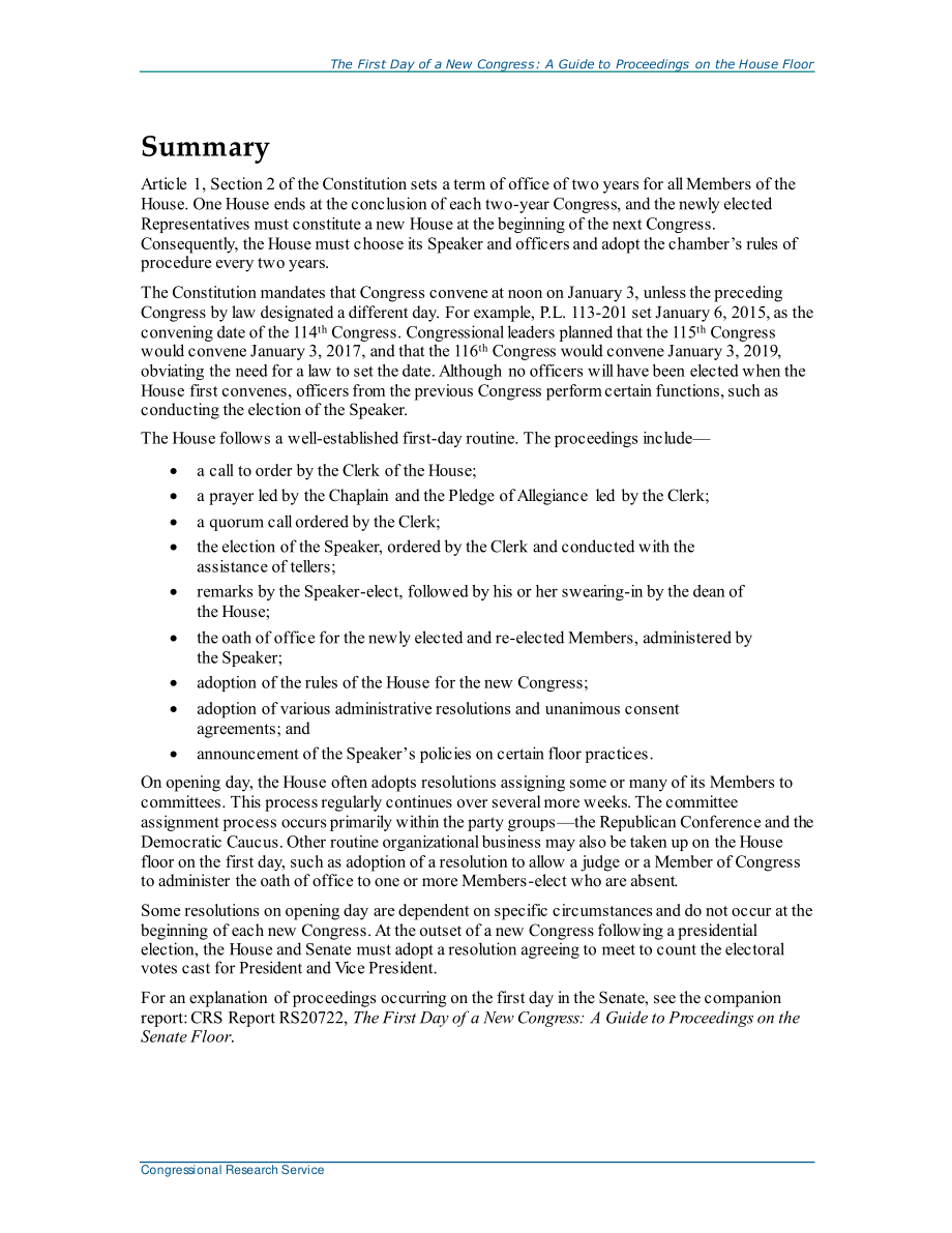 [20201207]RL30725_新国会的第一天：众议院议事指南.pdf_第2页