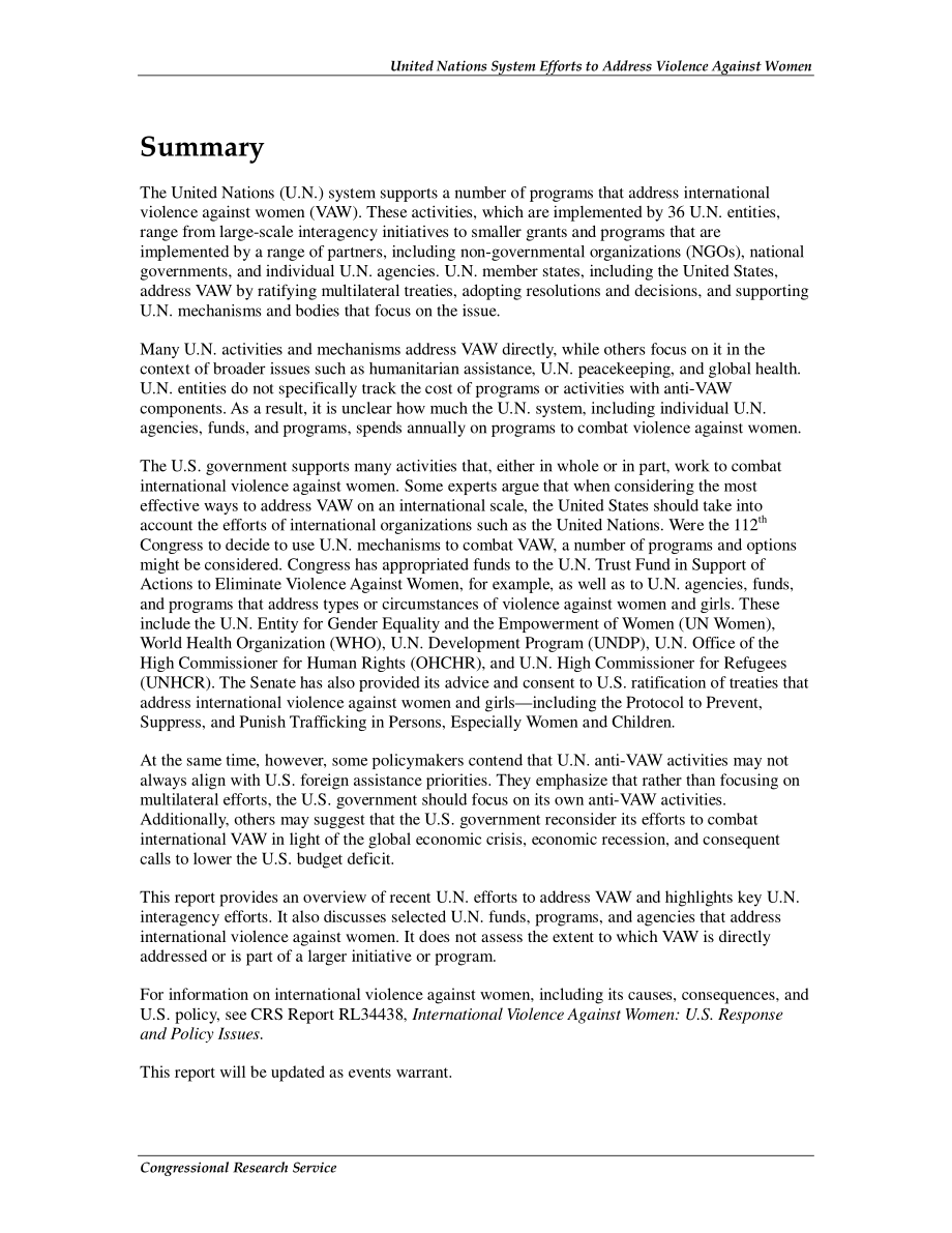 [20110712]RL34518_联合国系统处理暴力侵害妇女行为的努力.pdf_第2页