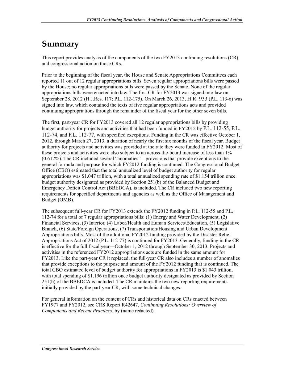 [20130410]R42782_2013财年持续决议：成分分析和国会行动.pdf_第2页