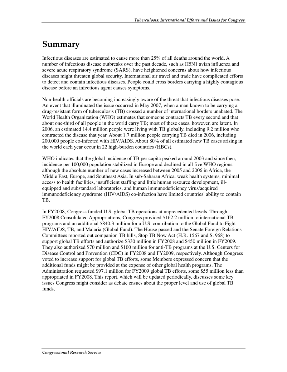 [20080501]RL34246_肺结核：国会面临的国际努力和问题.pdf_第2页