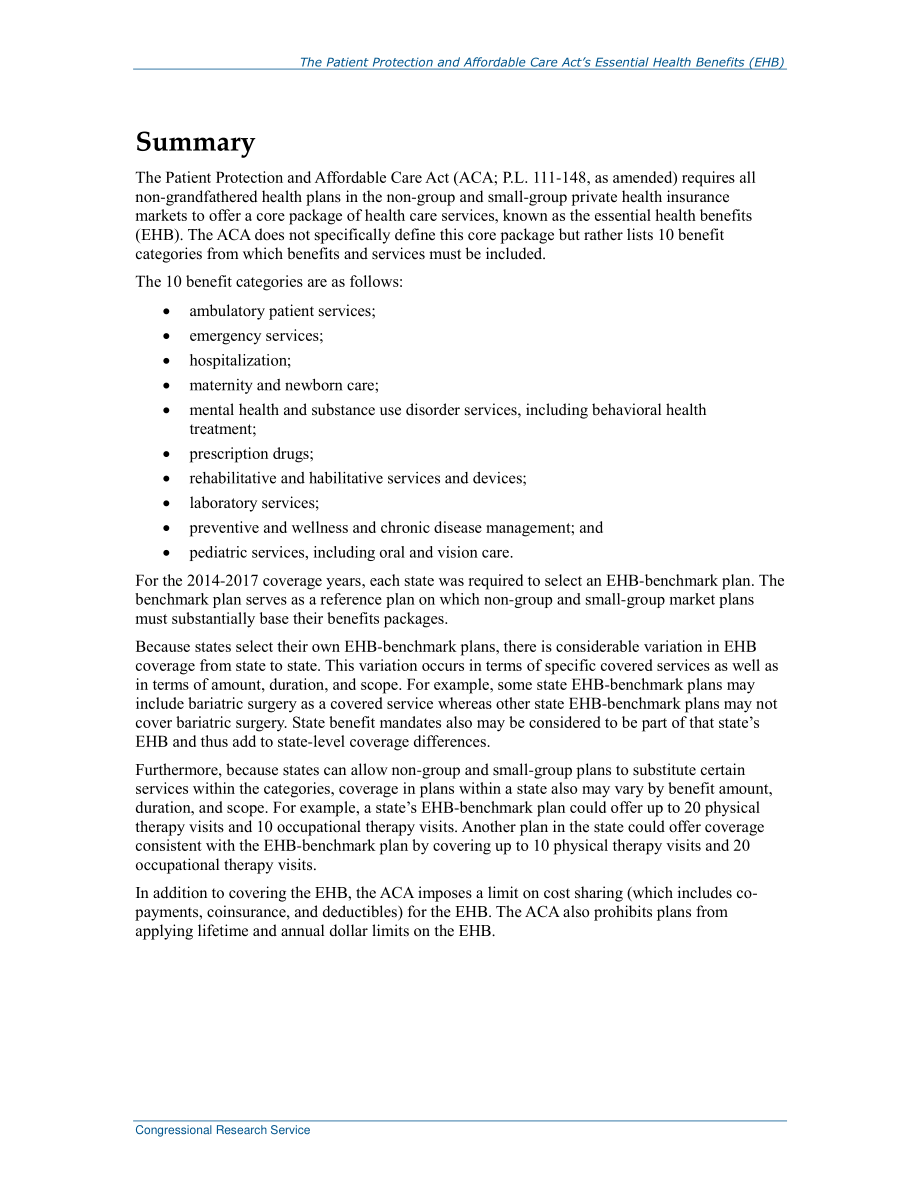 [20160706]R44163_《患者保护和平价医疗法案》的基本健康福利（EHB）.pdf_第2页