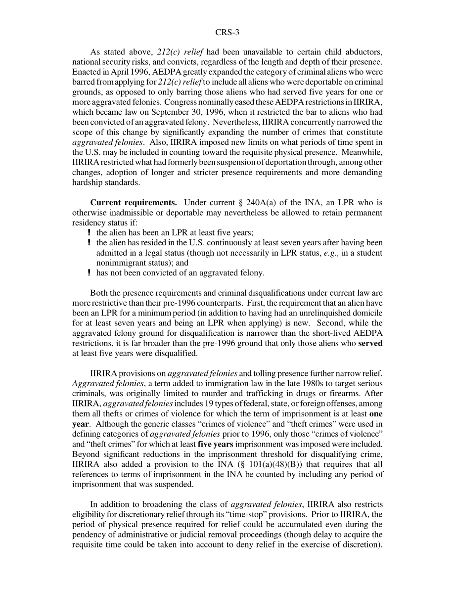 [20001005]RS20681_强制驱逐犯罪外国人：长期居民的拟议救济.pdf_第3页