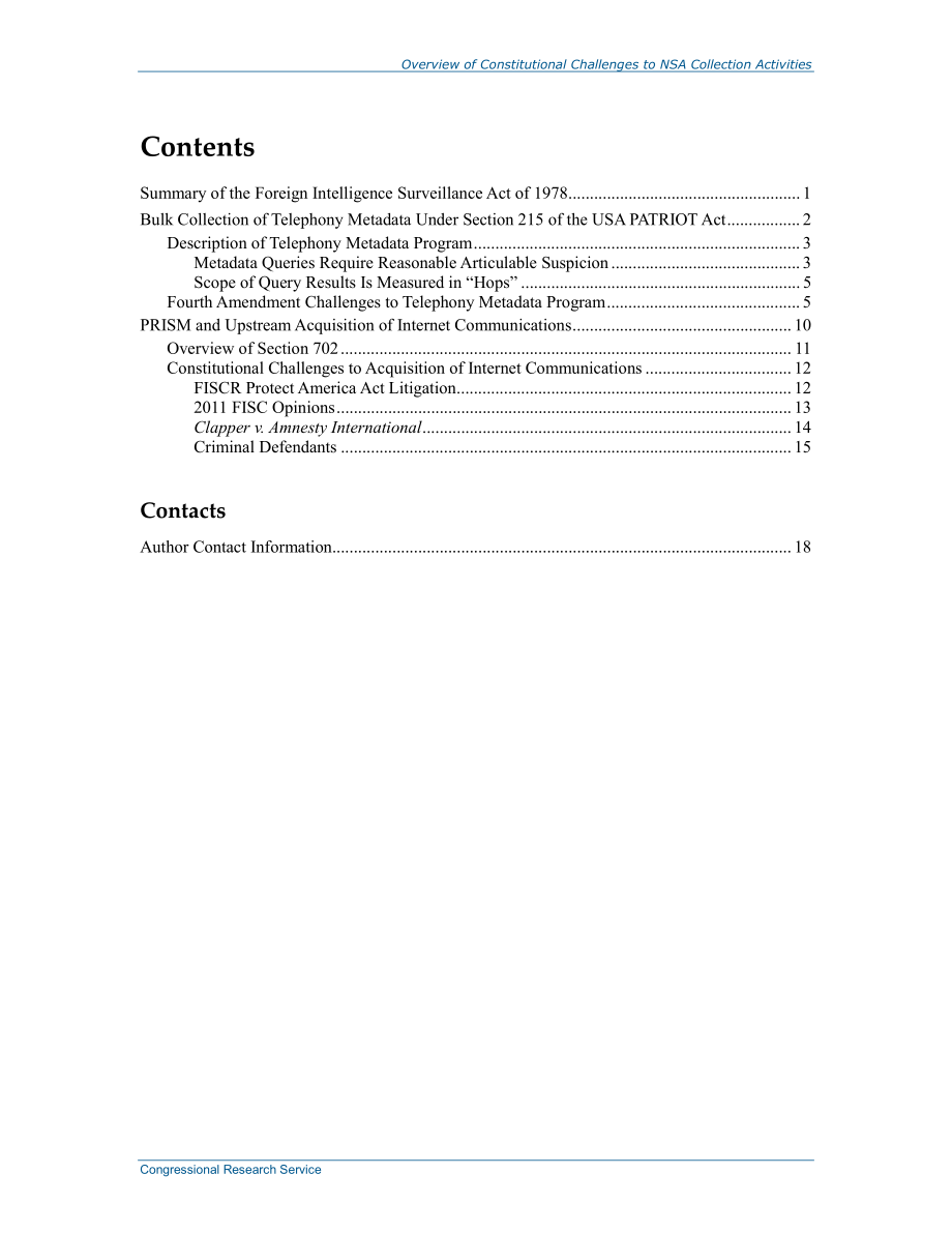 [20150521]R43459_NSA收集活动面临的宪法挑战概述 .pdf_第3页