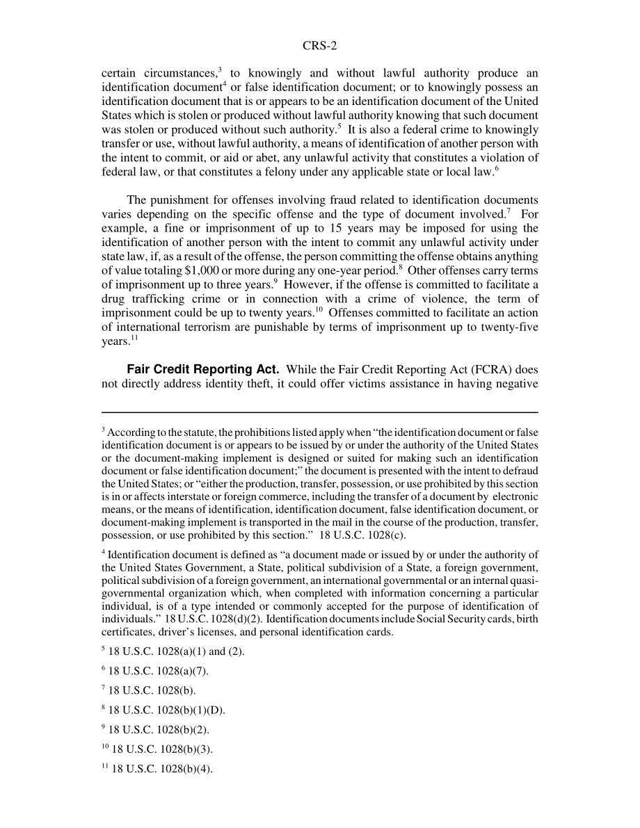 [20030321]RS21163_身份盗窃受害者可获得的补救措施.pdf_第2页
