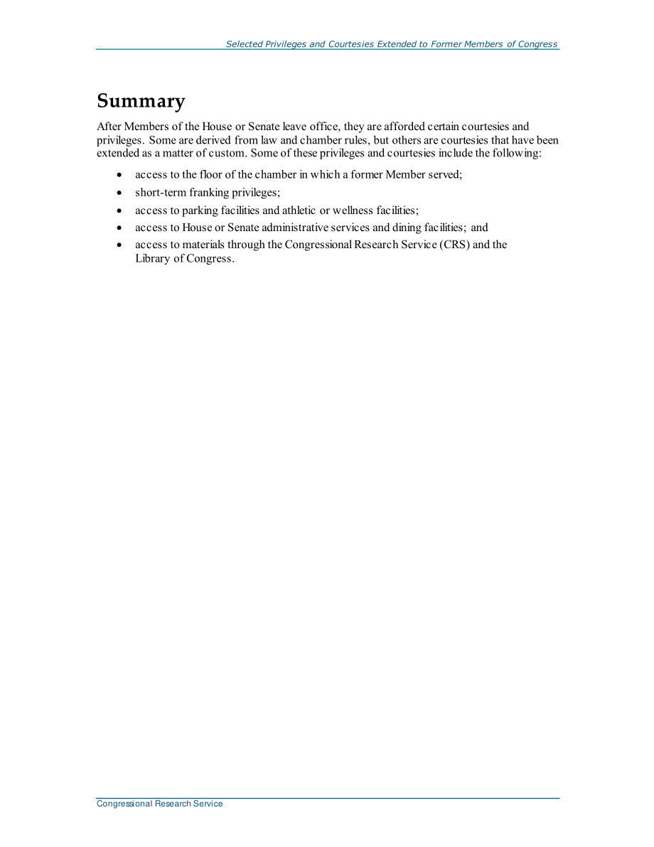 [20200915]R41121_前国会议员享有的特定特权和礼遇.pdf_第2页