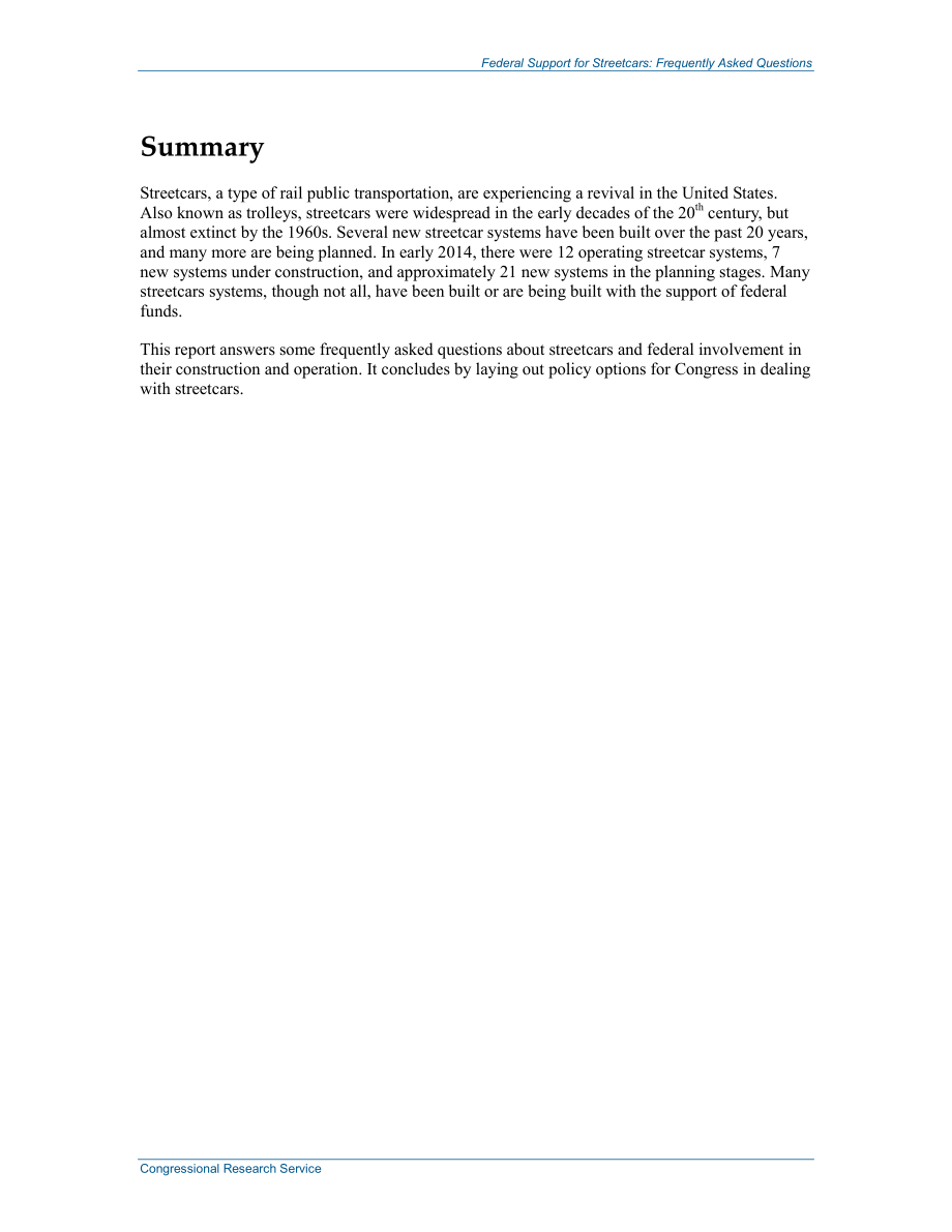 [20140403]R43464_联邦政府对有轨电车的支持：常见问题解答.pdf_第2页