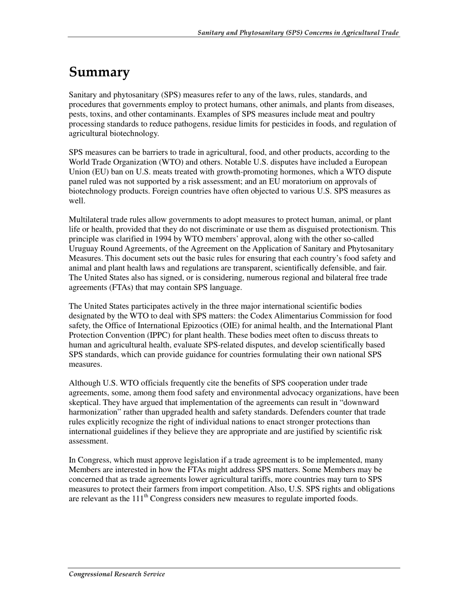 [20081215]RL33472_农业贸易中的卫生与植物检疫（SPS）问题.pdf_第2页