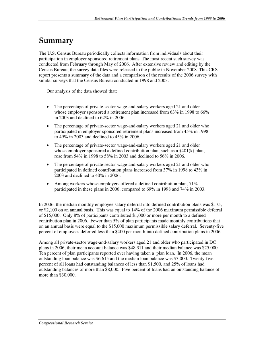 [20090130]RL33116_退休计划参与和供款：1998年至2006年的趋势.pdf_第2页