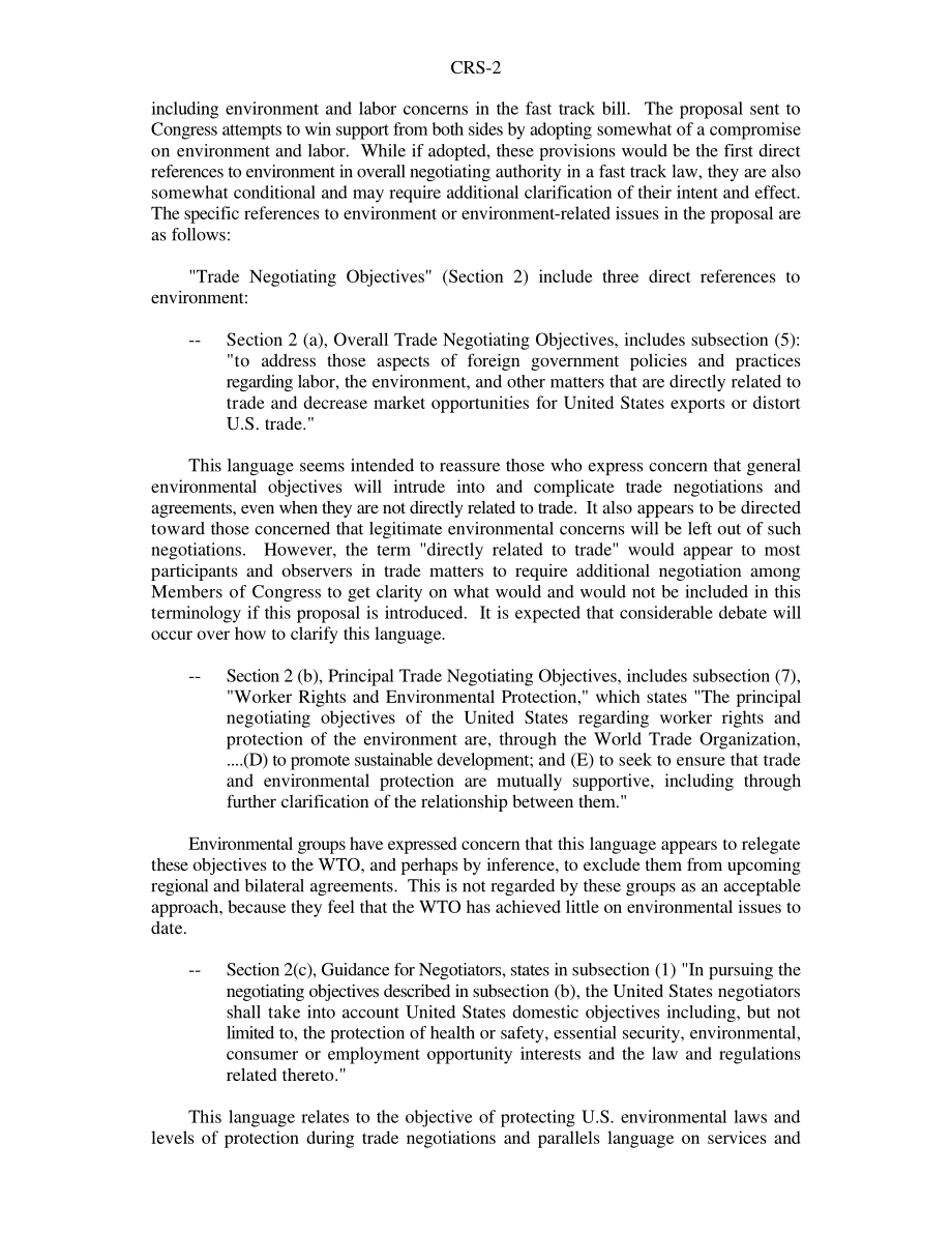 [19971001]97-879ENR_快速通道贸易管理局的环境：克林顿政府提案摘要.pdf_第2页