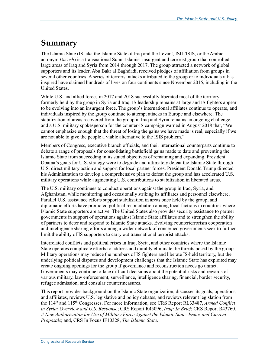 [20180925]R43612_伊斯兰国与美国政策.pdf_第2页