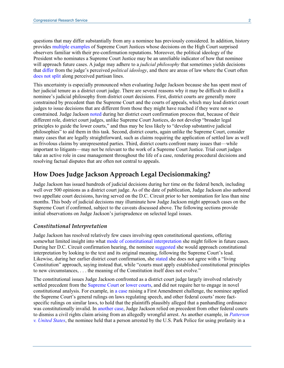 [20220228]LSB10701_最高法院提名Ketanji Brown Jackson法官：初步观察结果.pdf_第2页