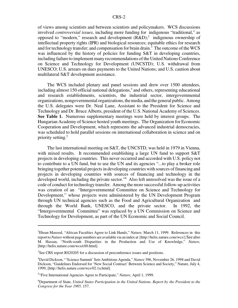[19990803]RS20291_世界科学会议1999年6月26日至7月1日：结果.pdf_第2页
