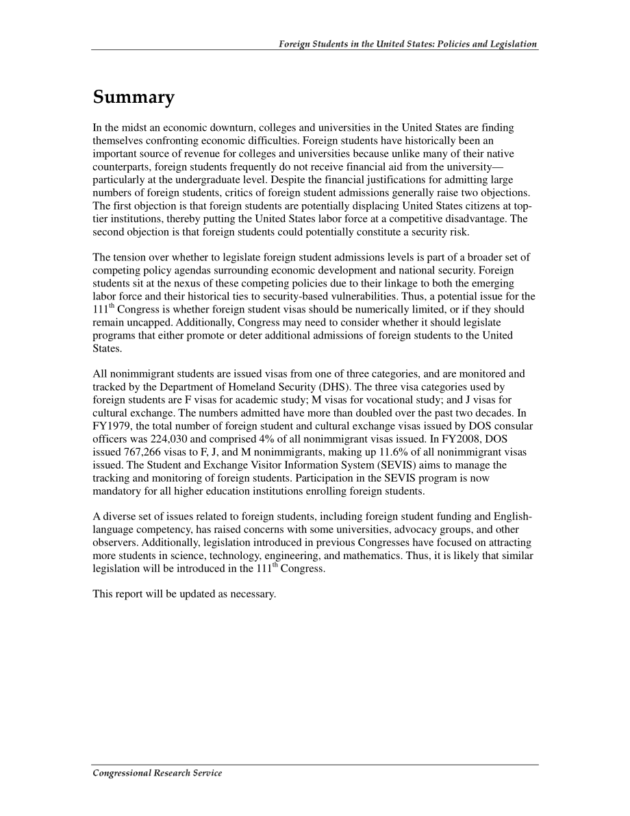 [20090223]RL31146_美国留学生：政策和立法.pdf_第2页
