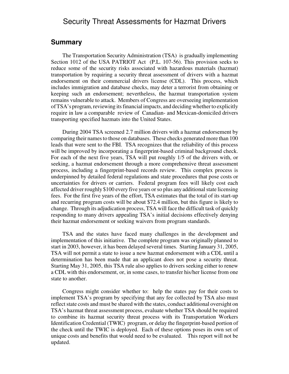 [20050125]RL32740_危险品驾驶员安全威胁评估.pdf_第2页