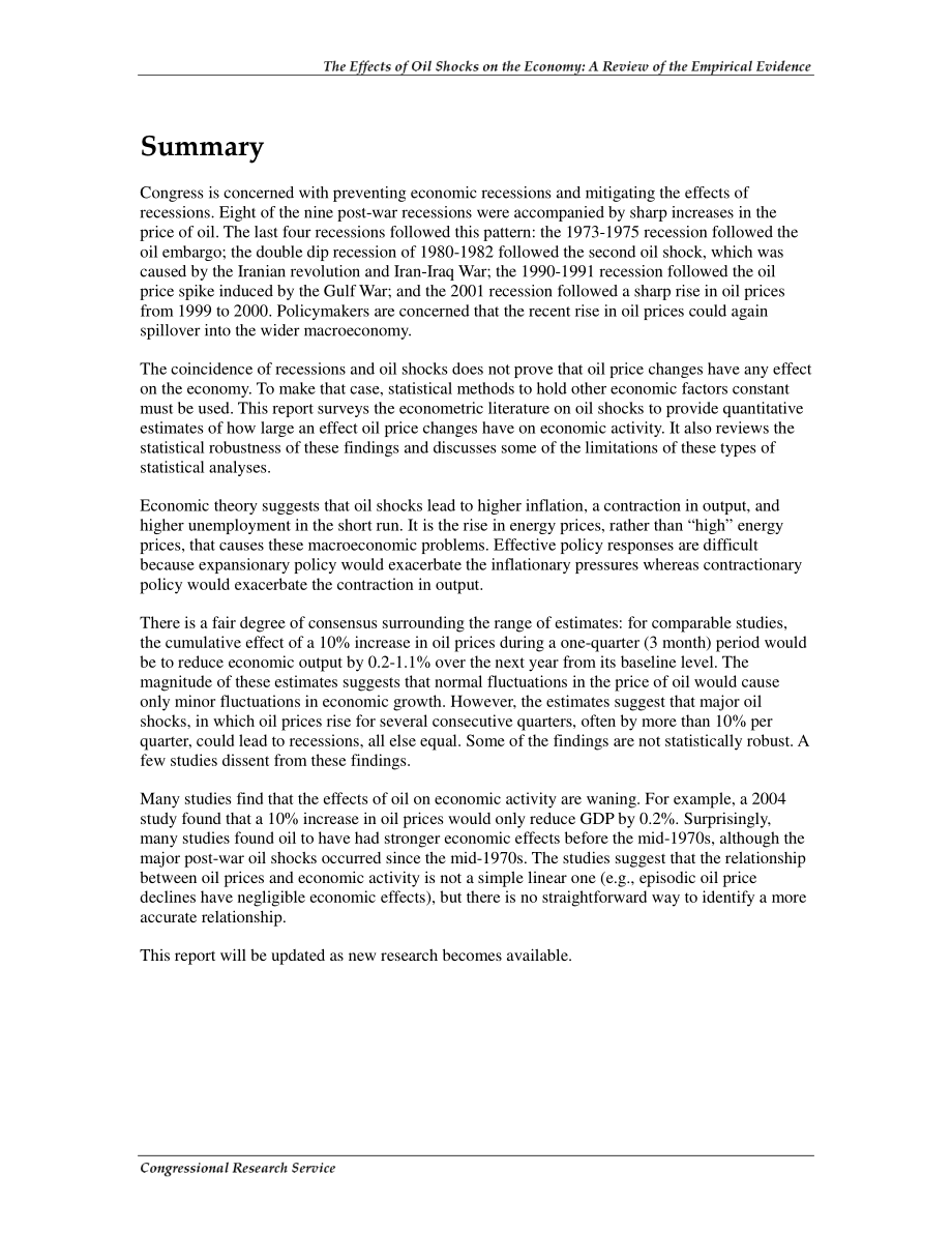 [20071115]RL31608_石油冲击对经济的影响：经验证据述评.pdf_第2页