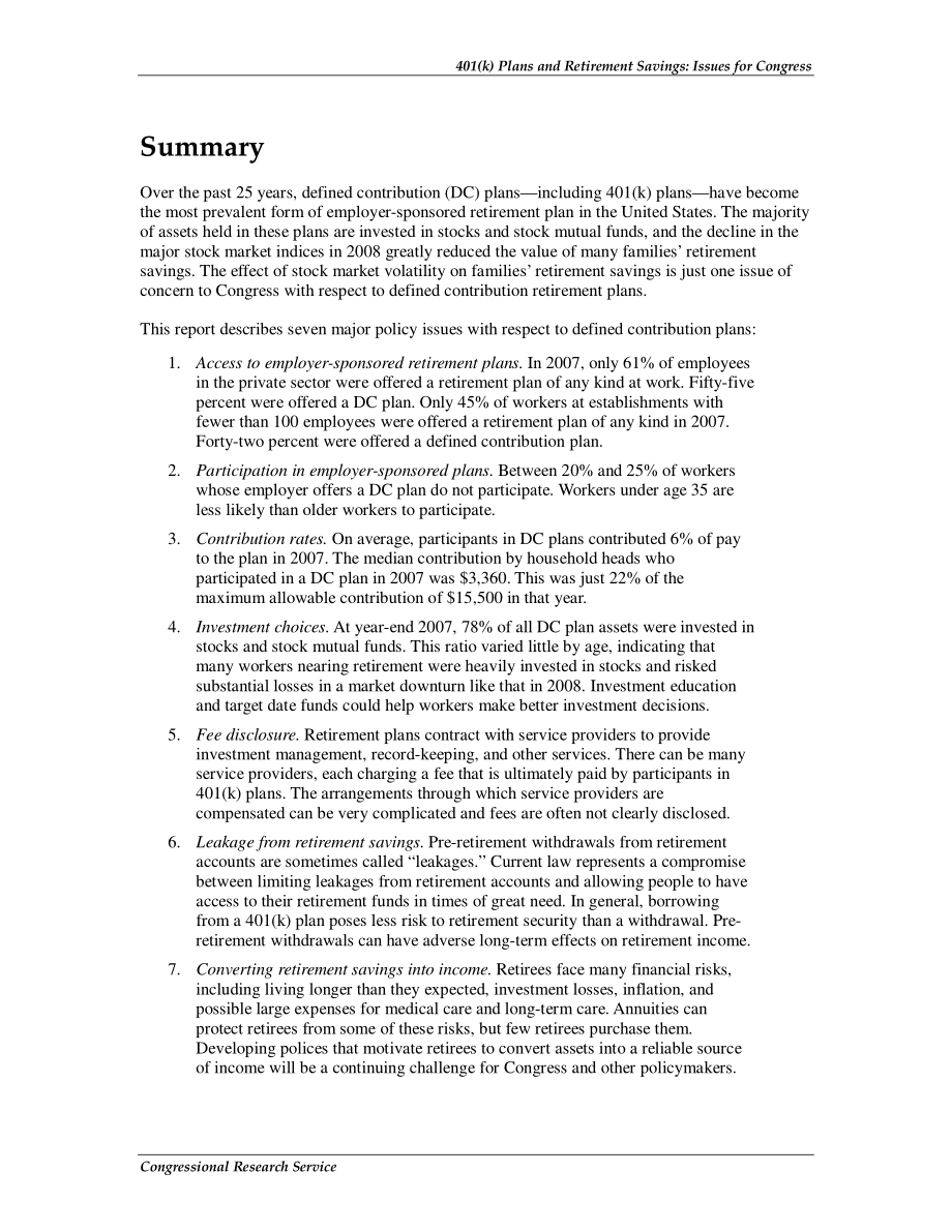 [20110107]R40707_401（k）计划和退休储蓄：国会议题.pdf_第2页
