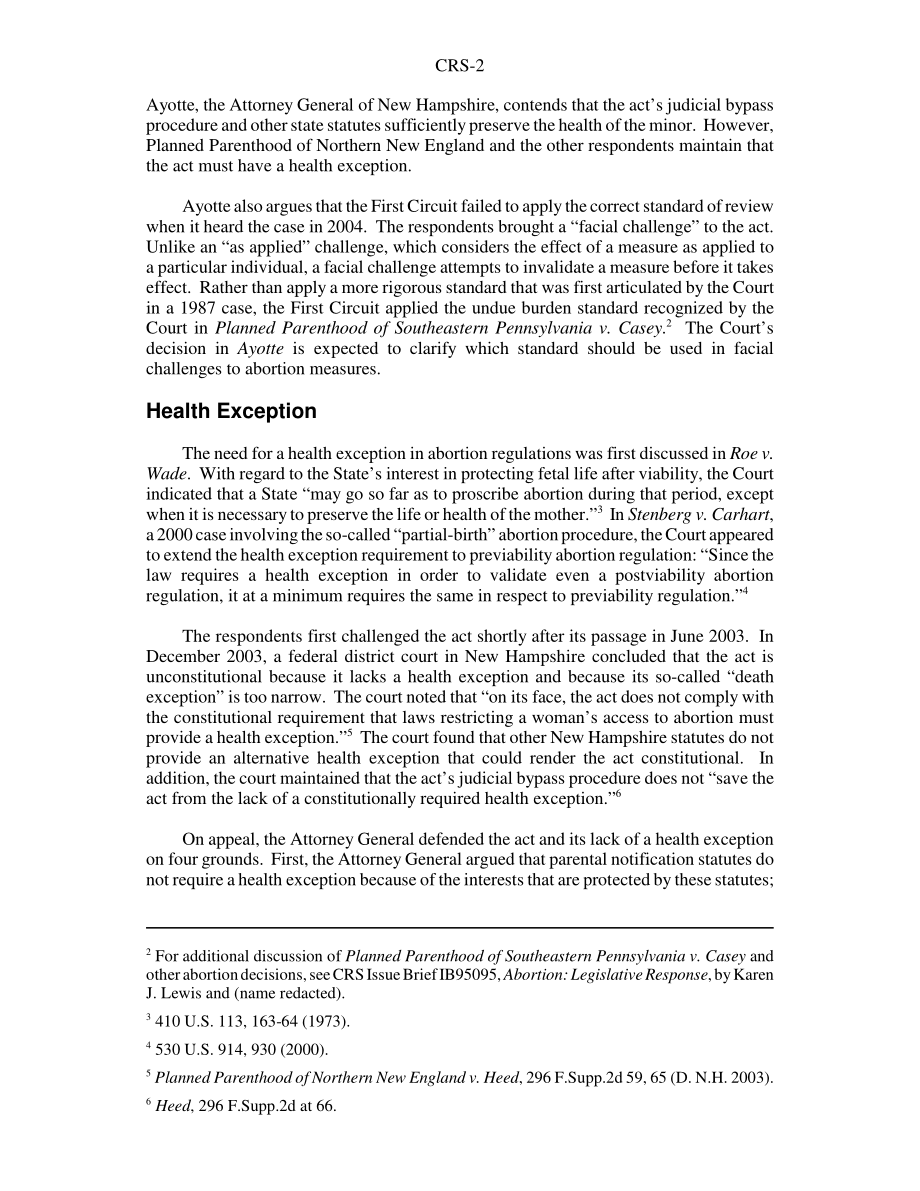 [20051202]RS22342_父母通知和Ayotte诉新英格兰北部计划生育.pdf_第2页