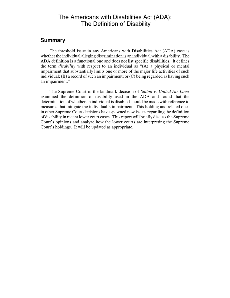 [20060309]RL33304_《美国残疾人法案》（ADA）：残疾的定义.pdf_第2页
