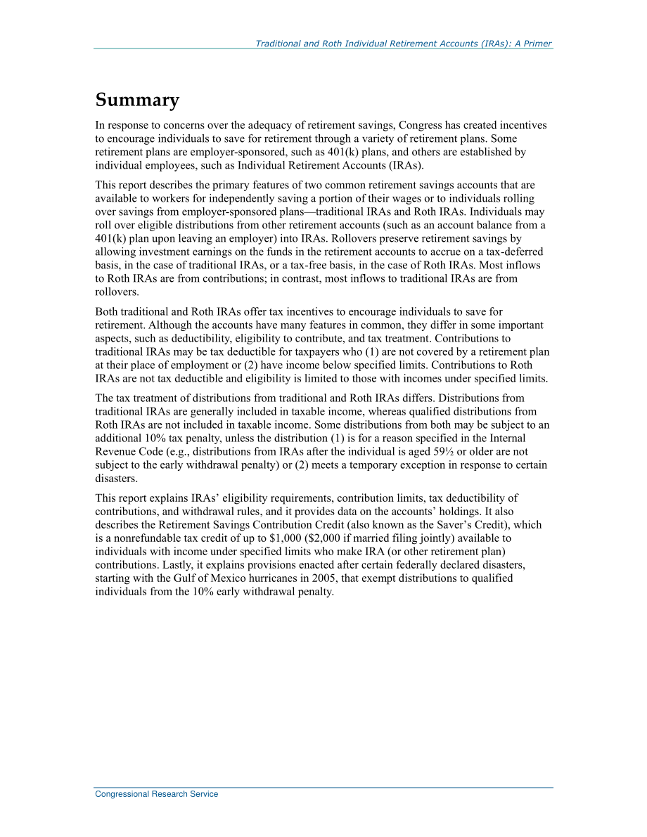 [20220215]RL34397_传统和罗斯个人退休账户（IRA）：基础.pdf_第2页