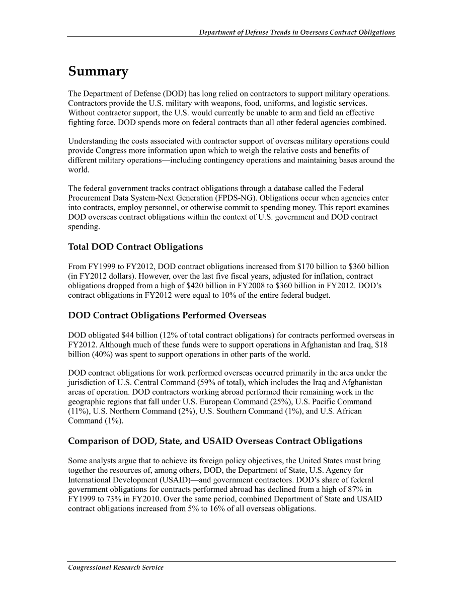 [20140301]R41820_国防部海外合同义务趋势.pdf_第2页