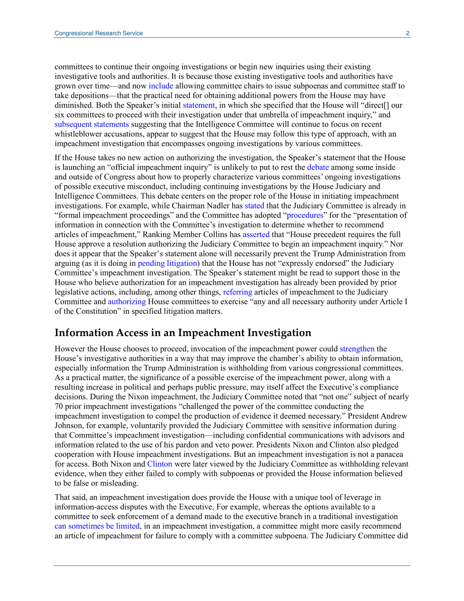 [20191002]LSB10347_弹劾调查：法律和程序.pdf_第2页