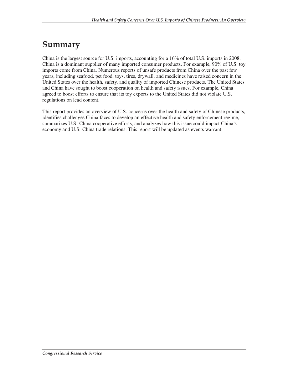 [20090604]RS22713_对美国进口中国产品的健康和安全担忧：概述.pdf_第2页