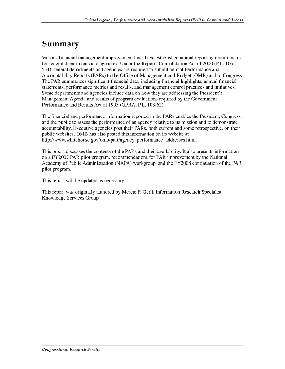 [20080903]RL33825_联邦机构绩效和责任报告（PAR）：内容和访问.pdf_第2页