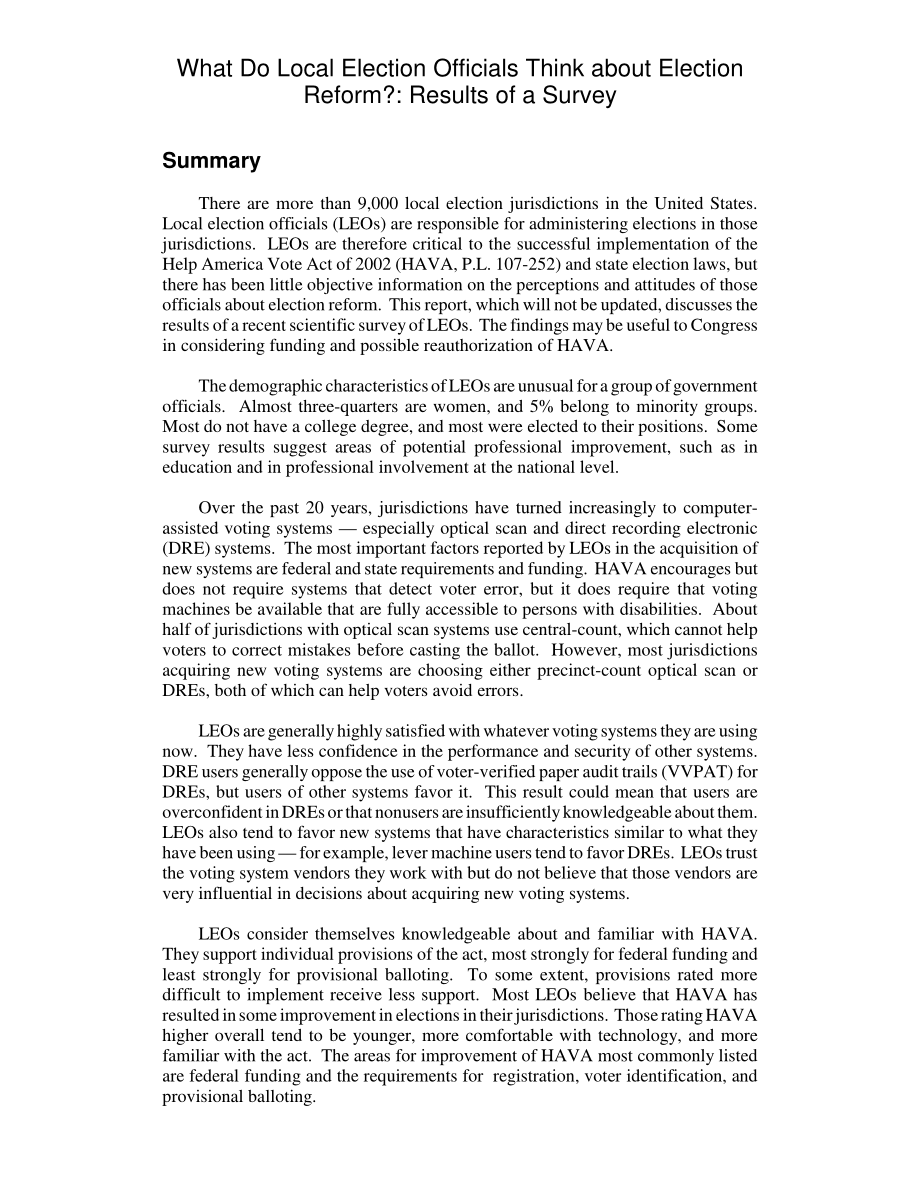 [20050623]RL32938_地方选举官员对选举改革有何看法调查结果.pdf_第2页