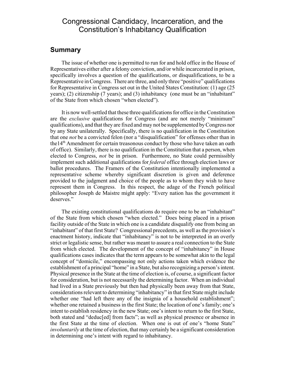 [20020812]RL31532_国会候选人、监禁和宪法的居住资格.pdf_第2页