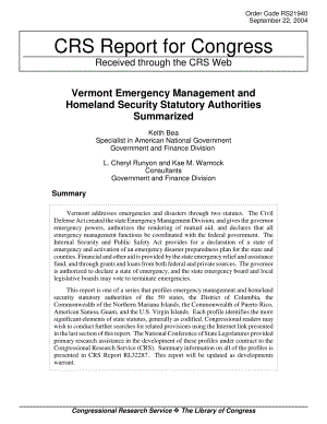 [20040922]RS21940_佛蒙特州应急管理和国土安全法定机构总结.pdf